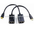 HDMI Extender Kabel HDMI Extender über Cat5e / 6 Kabel HDMI Extender mit Zopf, Tx + Rx / Einheit, bis zu 30m1080p